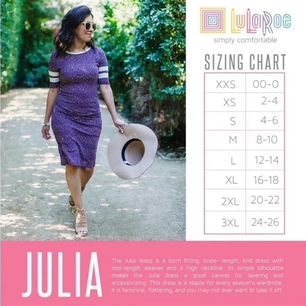 NEW!! Short Sleeve T-Shirt Julia Dress LuLaRoe size XXS Black and White - Picture 6 of 6